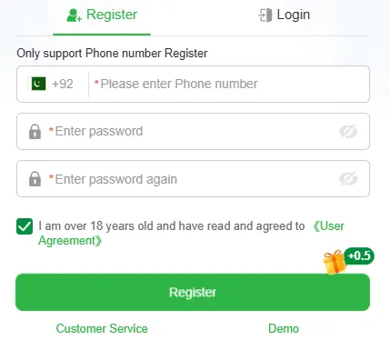 Login and Register of me5 game