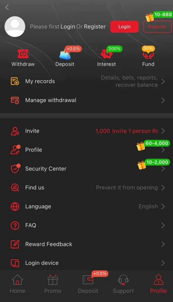 Withdraw and deposit of E98-game