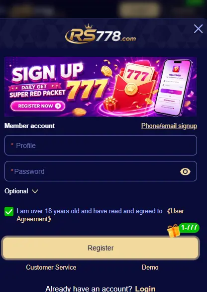 Easy login to RS778 game